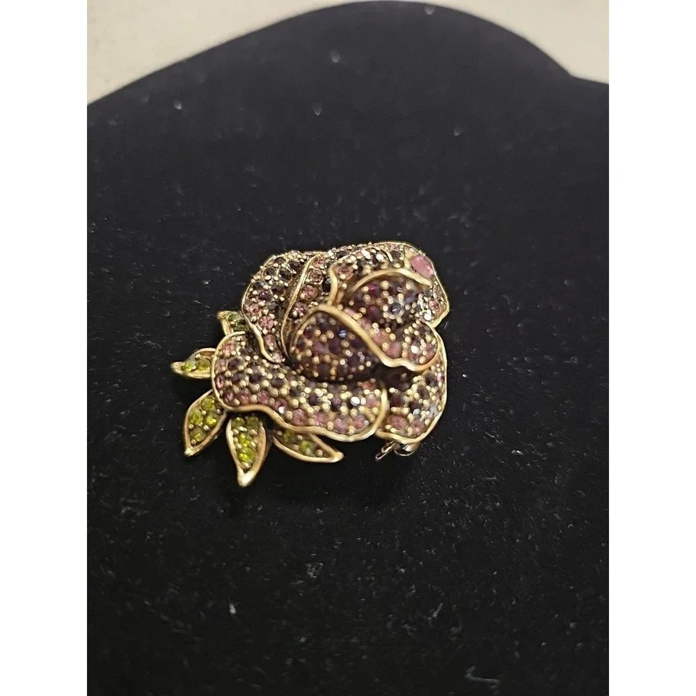 Heidi Daus Rose‎ Brooch Pin. Vintage. Lovely